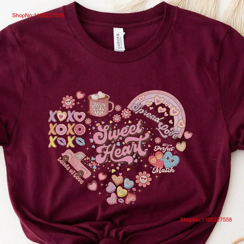 Heart Retro T Shirt Coffee Cute Valentines Day Outfit Sweet For Girlfriend Unisex Valentine With Message Vintage Unisex