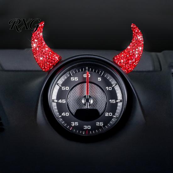 Sparkling Rhinestone Horns for Cosplay 1 Pair Devil Horns, Car Dashboard Decor, Faux Crystal Demon Hair Dramatic Party Wear Seasonal Looks Clip