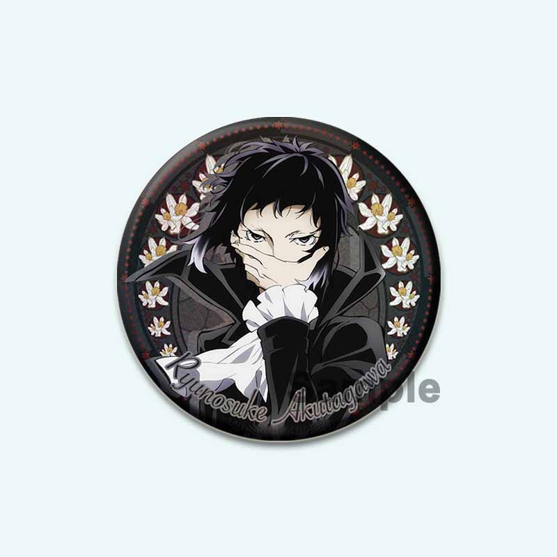 32/44/58mm Anime Bungo Stray Dogs Pins Dazai Osamu Cartoon Badge Armed Detective Agency Handmade Brooches Breastpin for Backpack Clothes