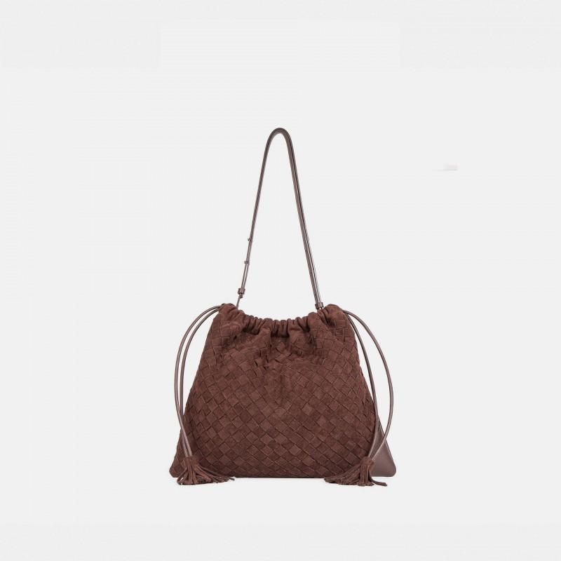 "Woven Garbage Bag" High-silk Matte Cowhide Hand-knitted Shoulder/cross-body Bag