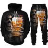 Personality Gothic Skull 3D Print Hoodie Pants Set Men/Women Funny Halloween Streetwear Clothing Suit Hip Hop 2 Pieces Tracksuit
