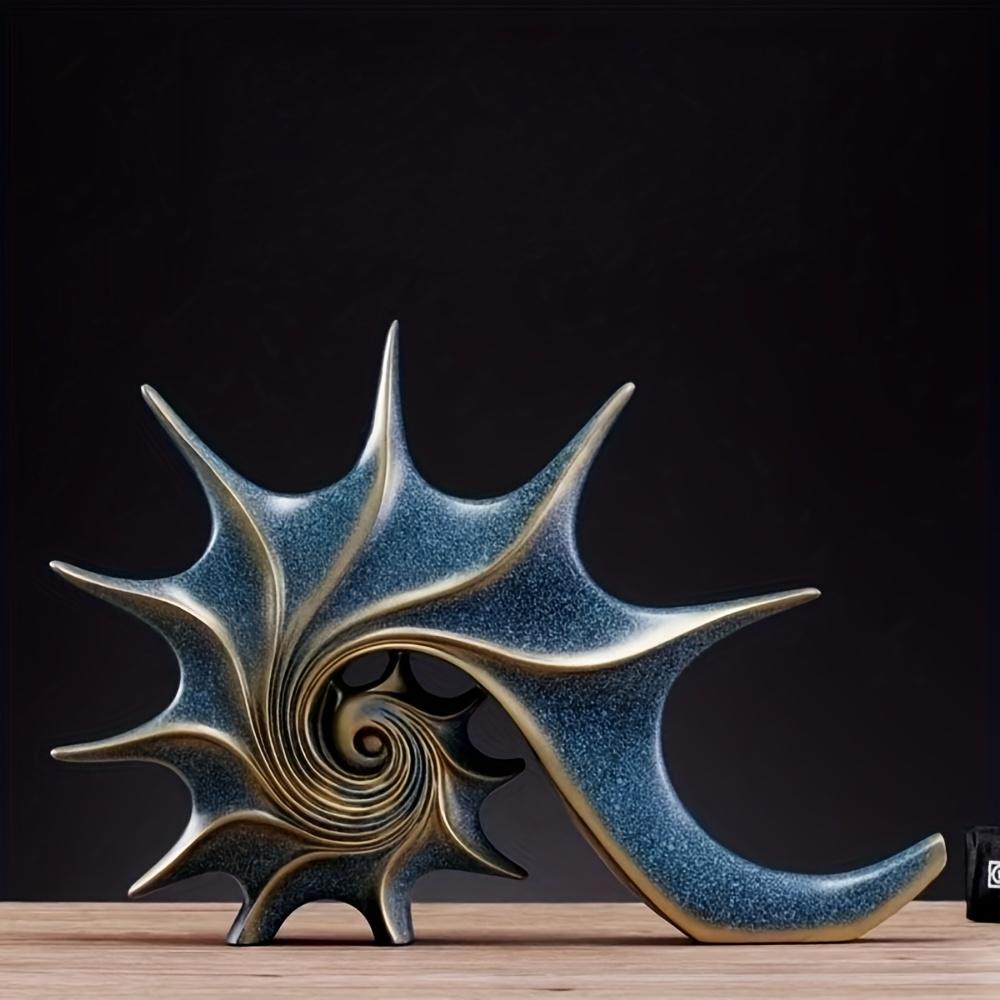 Resin Conch Sculpture - Fantasy-Inspired Home Decor for Living Room, Bookshelf, or TV Cabinet - Perfect Housewarming Gift, Tabletop Decoration