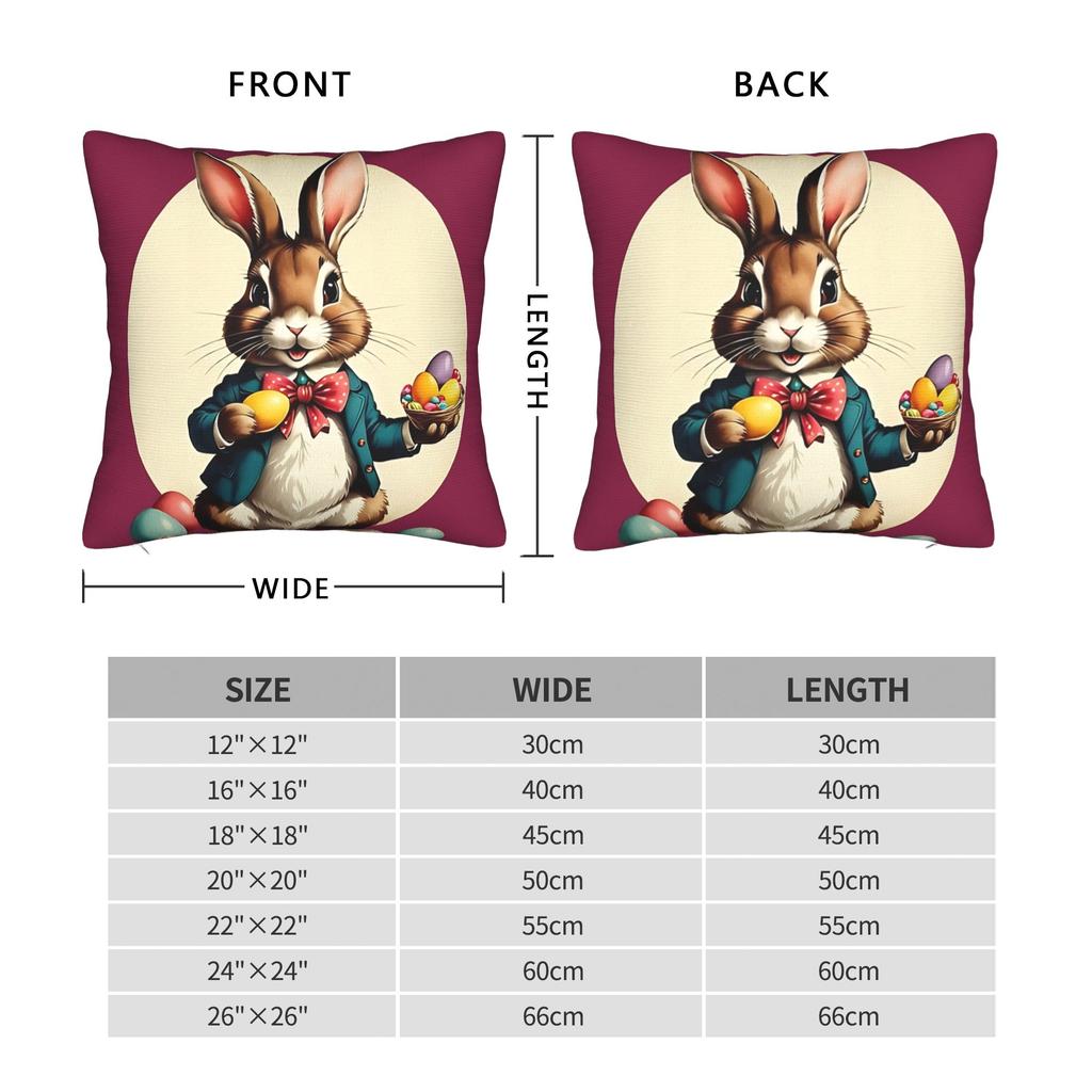 Funny Easter Cats Ears Bunny Eggs Pillow Case Soft Pillow Cover Novelty Pillowcases For Sofa Home Decoration