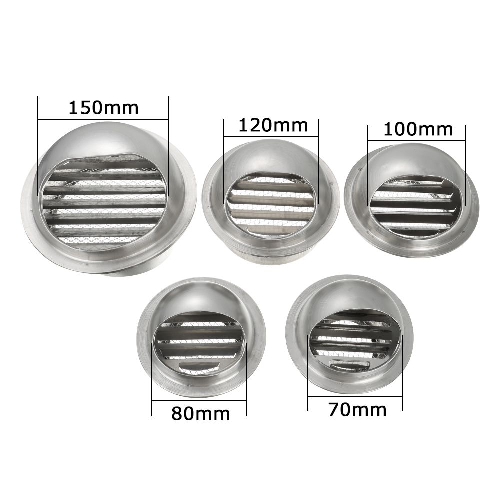 304 Stainless Steel Wall Ceiling Air Vent Ducting Ventilation Exhaust Grille Cover Outlet Heating Cooling & Vents Cap Waterproof