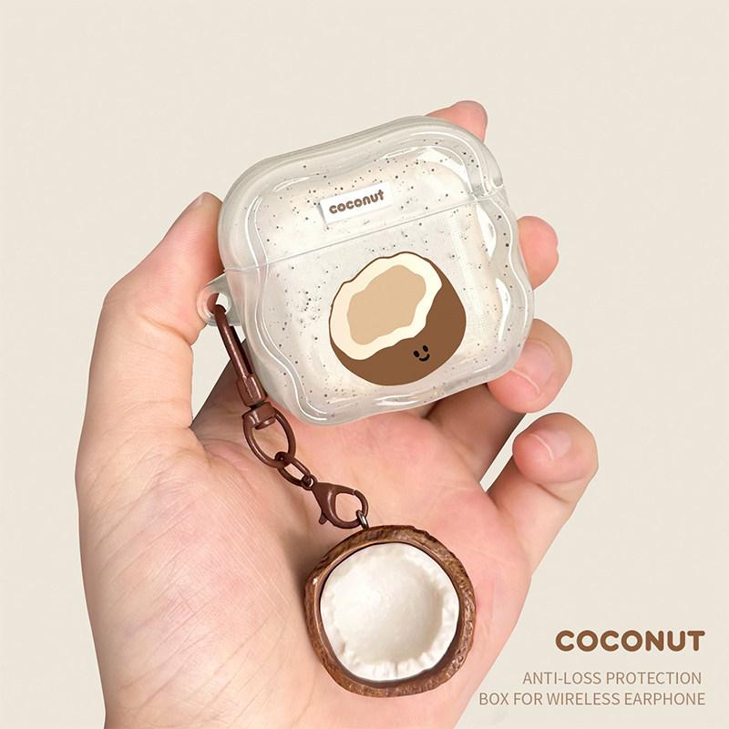 Summer coconut earphone case is suitable for airpodspro3 second generation airpods4/2 apple case transparent