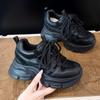Sneakers women's 2026 autumn new platform casual shoes inner height-increasing shoes versatile rhinestone dad shoes