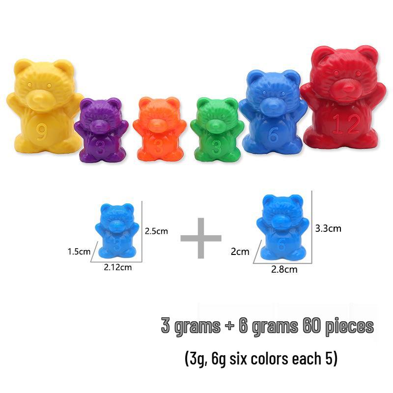 Маленький медвежонок Монтессори математическая игрушка: Радужный сортер и счетный материал