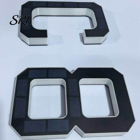 Solar House Number Light Powered Sign with LED Backlight Auto On/Off Waterproof Rechargeable Modern Address Plaque Outdoor Security for Home
