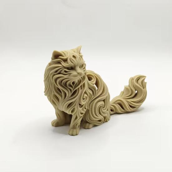 3D-печатное украшение в виде персидского кота Yousheng, Полая фигурка животного с деликатной текстурой, Компактный настольный декор, Креативная идея подарка для дома и офиса
