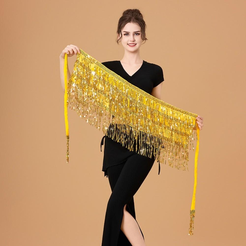 Metallic Sequin Hipscarf Shiny Dance Wrap-skirt Sparkly Waist Chain Belly Dance Belt Performance