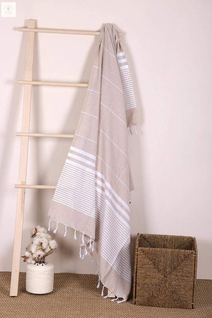 Мягкое банное пляжное полотенце из 100% хлопка в полоску, пештемаль, 100х180 см.