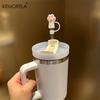 4PCS Cartoon Cute Cat Paw Straw Cap Straw Lids For Car Cups Silicone Straw Top Lids Reusable Silicone Soft Protector Cover