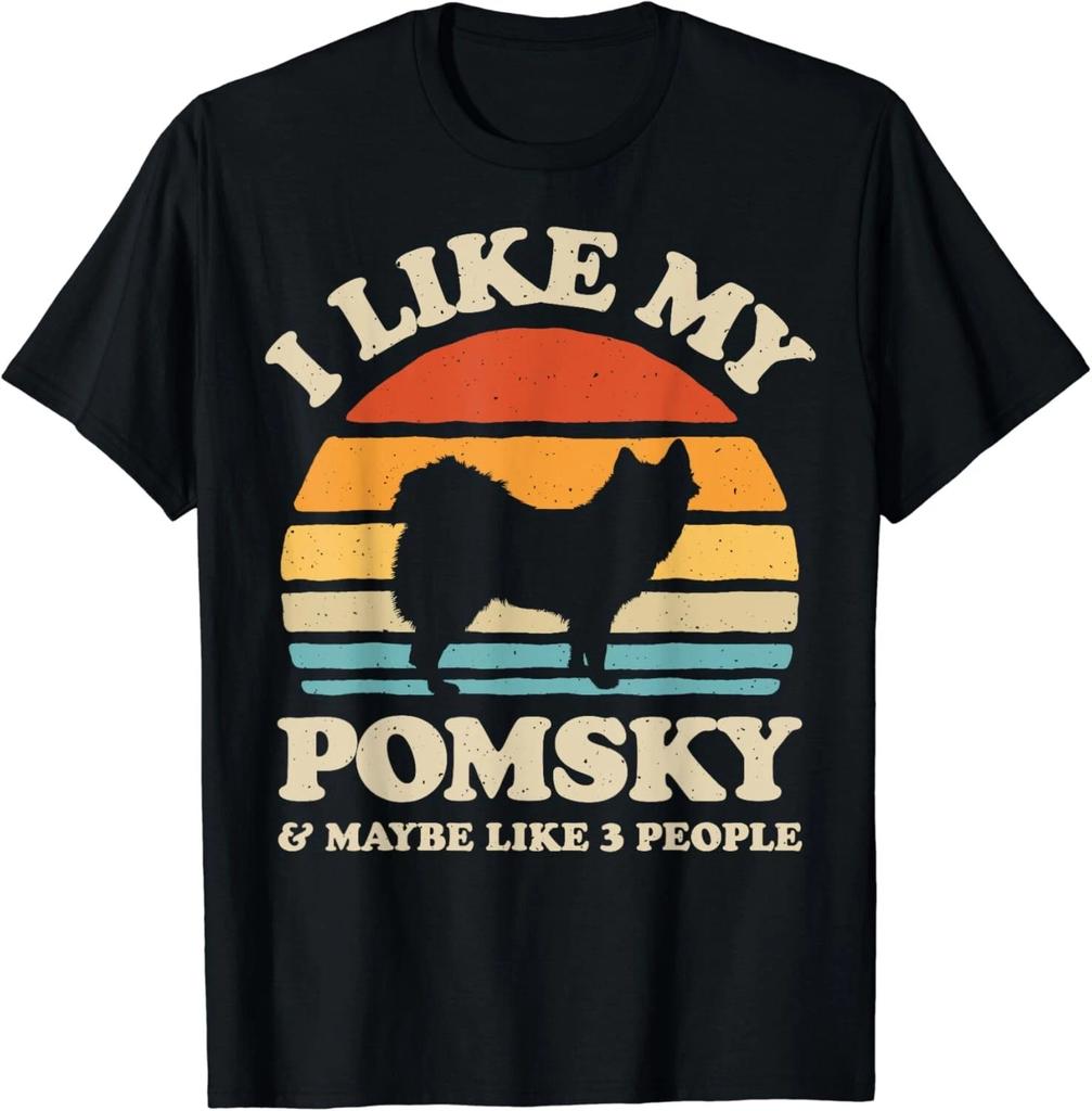 I Like My Pomsky And Maybe Like 3 People Dog Lover Retro Men Gift Unisex T-Shirt