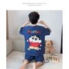 Boys Cotton Pajama Set Short Sleeve Long Pants Cartoon Print Sleepwear Kids Teens