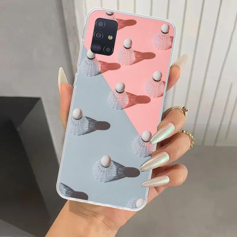 Спортивный чехол для телефона с бадминтоном для Samsung Galaxy A52 A32 A22 A12 A02S A50S A30S A10S Note 20 Ultra 10 Plus S10 A31 A20 A71 A72 Gala