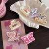 Small Floral Bow Hair Clip for Fine Hair - Perfect for Half-Up Hairstyles with a Shark Clip Design.