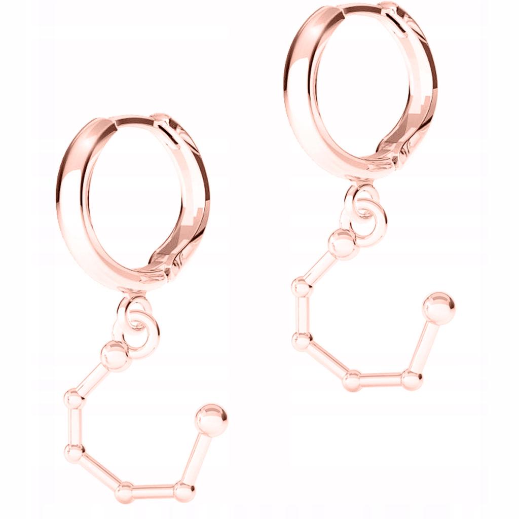 Gold-plated earrings with a cosmos constellation, silver 925