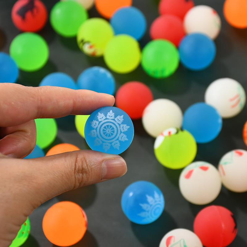 100Pcs Christmas Glow In The Dark Bouncy Balls Stocking Stuffers Toys Kids Birthday Party Game Gifts Rubber Bouncing Ball