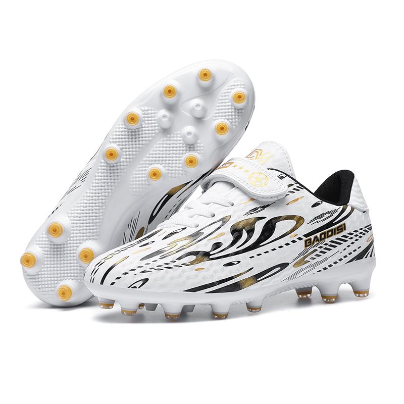 28-39 Children Football Shoes Youth Long Spike Firm Velcro Lace-up Football Shoes Training Kids Football Boots