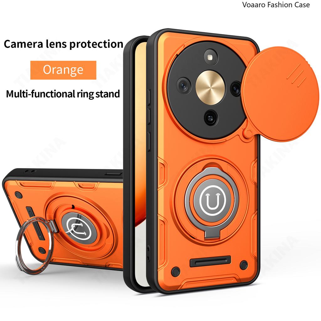 Чехол Funda с защитой камеры со сдвижной крышкой для Honor X9D 5G, Магнитное кольцо-подставка, Чехол-броня для Honor X70 5G