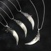 Retro Domineering Simulation Acrylic Wolf Tooth Stainless Steel Necklace