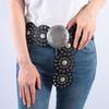 Exaggerated Cowboy Disc Belt Western Style Wide Disc Belt Hollow Belt  for Women