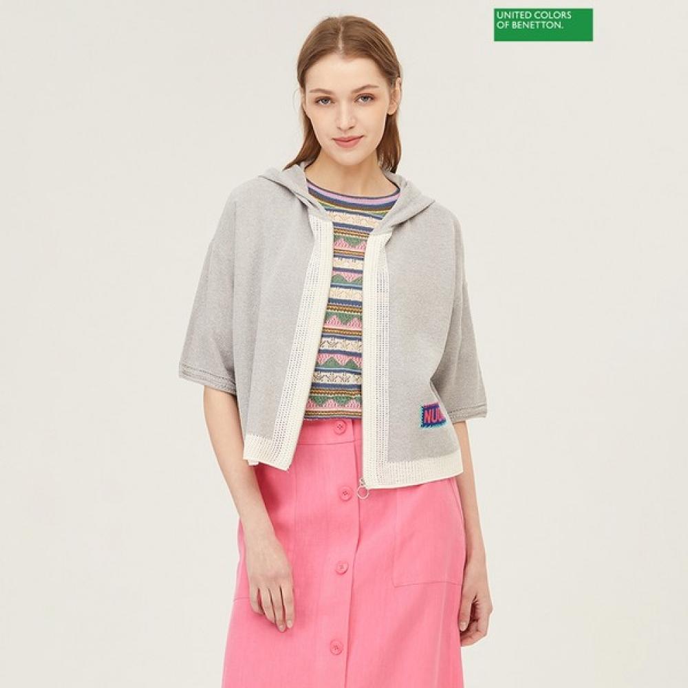 Benetton Benetton Squash Single Hooded Zip Up Knit Bakca6531