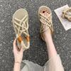 Sandals Women's Hemp Rope Weaving 2025 Summer New Handmade Straw Shoes Internet Celebrities Versatile Wear Roman Beach Sandals Women