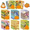 6 Photos/pack Halloween Puzzle Stickers Temu New Children's Cartoon Doodle Pumpkin Face Change Stickers