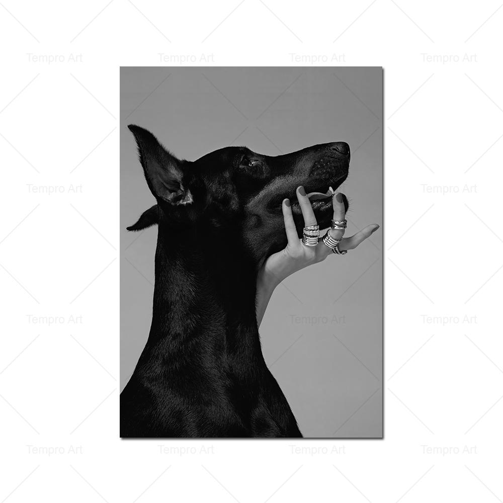 Модный постер журнала Star Dog Leopard, черный, белый цвет, скандинавские настенные художественные фотографии, печать на холсте, украшение для гостиной, дома
