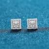 100 %S925 Sterling Silver Luxury Women 'S Square 2ct 4ct Inlaid Moissanite Earrings Fashion Vintage Jewelry