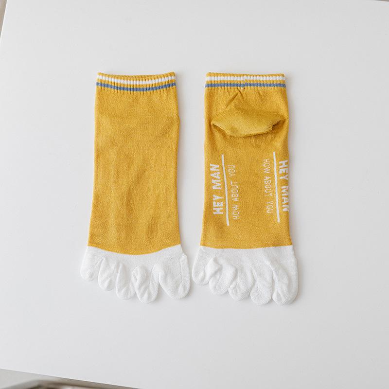 Five-finger Socks, Men's Cotton Socks, Mid-calf Socks, Breathable and Sweat-absorbing Toe Socks, Summer Thin Anti-athlete's Foot Short Socks