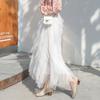 Women Tulle Cake Mesh Skirts Elegant Elastic Waist Fairy Long A-line Tutu Skirt For Spring Summer
