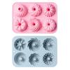 6 Holes Baking Mold Non-stick Reusable Food Grade Fondant Cake Chocolate Dessert DIY Silicone Mould Kitchen Gadget