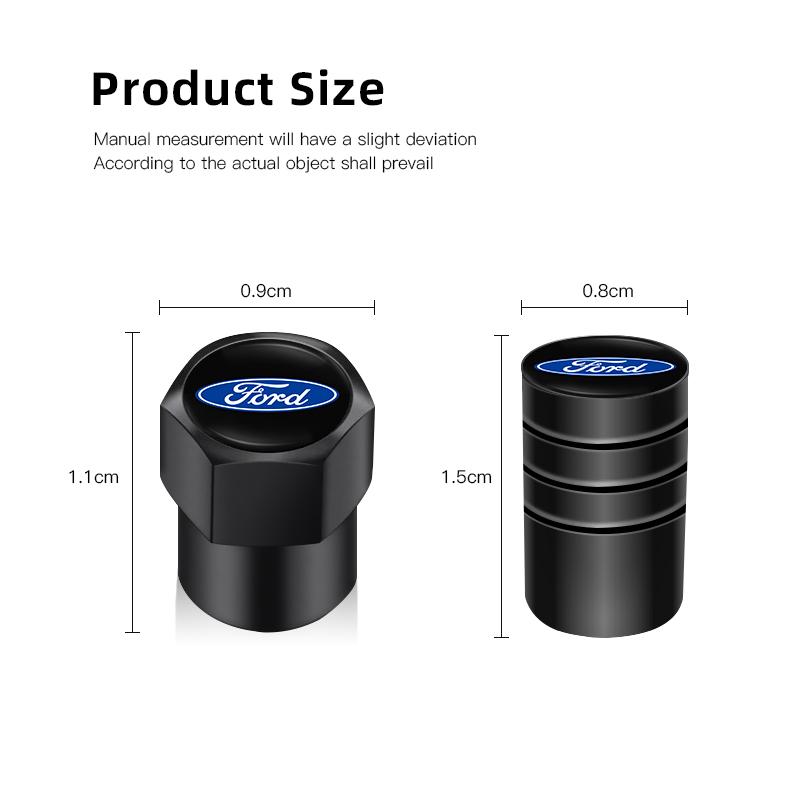 4PCS Car Emblem Metal Tire Valve Caps Tyre Dust Covers Accessories For Ford ST Line Mk2 Mk4 Mk8 Fiesta Mondeo Shelby Puma Escape knsh65