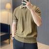 Мужская итальянская полосатая рубашка-поло в стиле business casual: Легкая, Дышащая, Короткорукавная, Вязаная Футболка