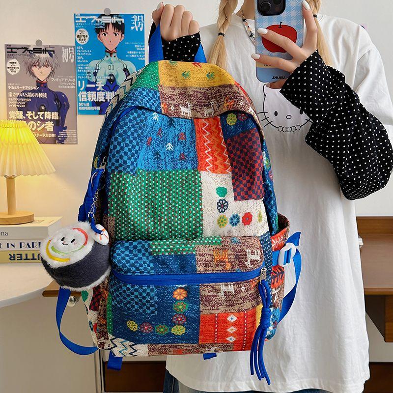 Рюкзак Canvas Patchwork 2025 Весна Лето Осень Мода Винтажный Пэчворк Рюкзак