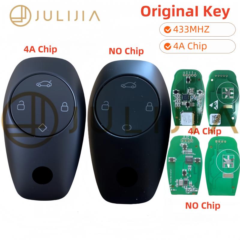 JULIJIA Оригинальный для Leapmotor S01 T03 C11 C01 Автомобильный Умный Дистанционный Ключ Чип ID4a 433 МГц Автомобильный Дистанционный Ключ Бесключевой Умный Ключ