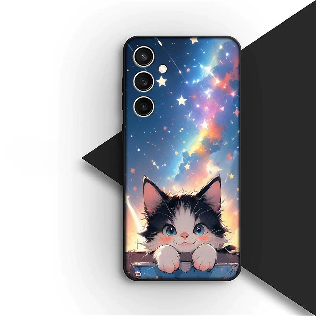 Чехол для Xiaomi Redmi Note 12 11 10 A3 Pro 10A 10C 12C Note12 5G 4G Корпус Чехол для телефона Черный Котёнок Кошачий Глаз Милый Аниме