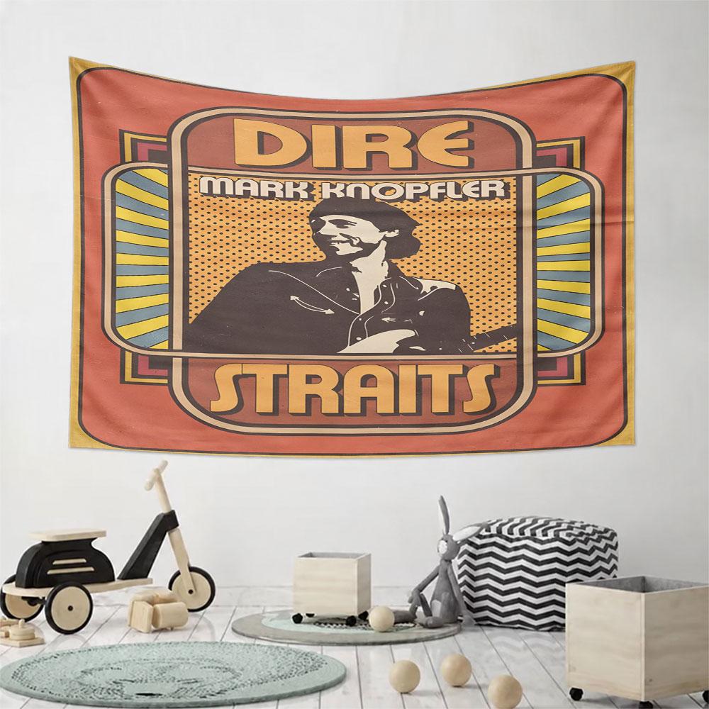 "Vintage Dire Straits Poster Design" Pattern Wall Hanging Tapestry Decorative Tapestry Home Decor for Bedroom and Living Room