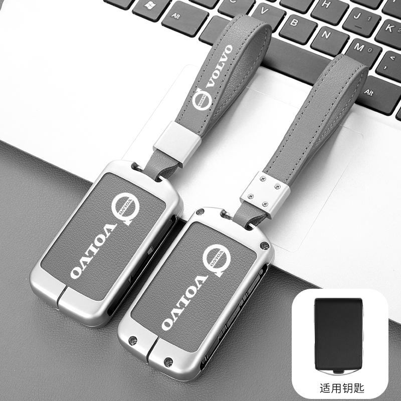 Zine Alloy Leather Car Key Case Cover Shell For Volvo XC40 XC60 S90 XC90 V90 2017 2018 T5 T6 T8 Polestar 1 2 Protector Accessory