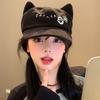 Anime Cat Ears Baseball Cap Y2k Embroidery Baseball Hat Casual Octagonal Hat  Outdoor