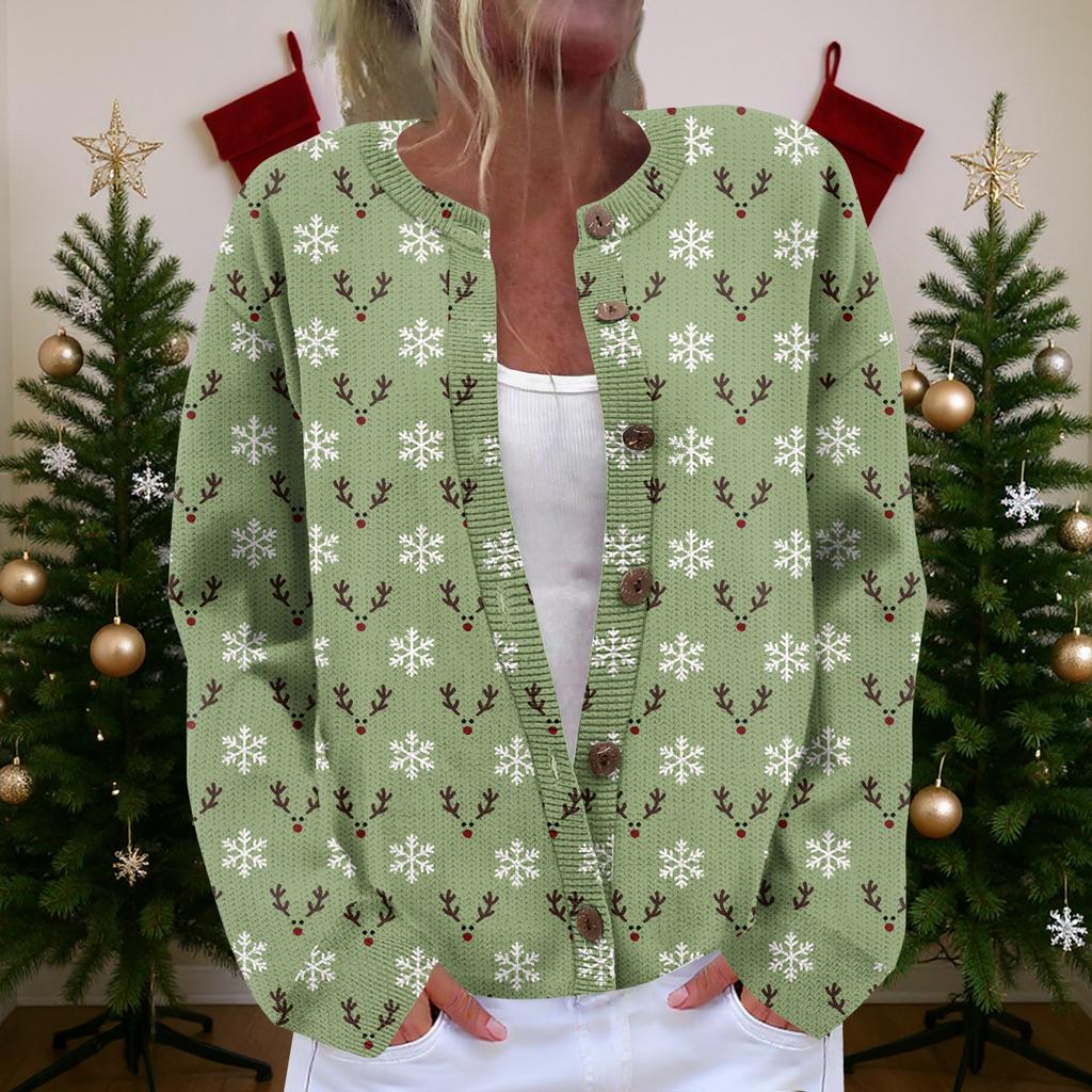 Women's  Cardigan Long Sleeve Lightweight Fun Christmas Print Jacket