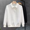 Men's Trendy Solid Color Long-Sleeve Polo Shirt - Casual Lapel Sweatshirt for Spring & Autumn