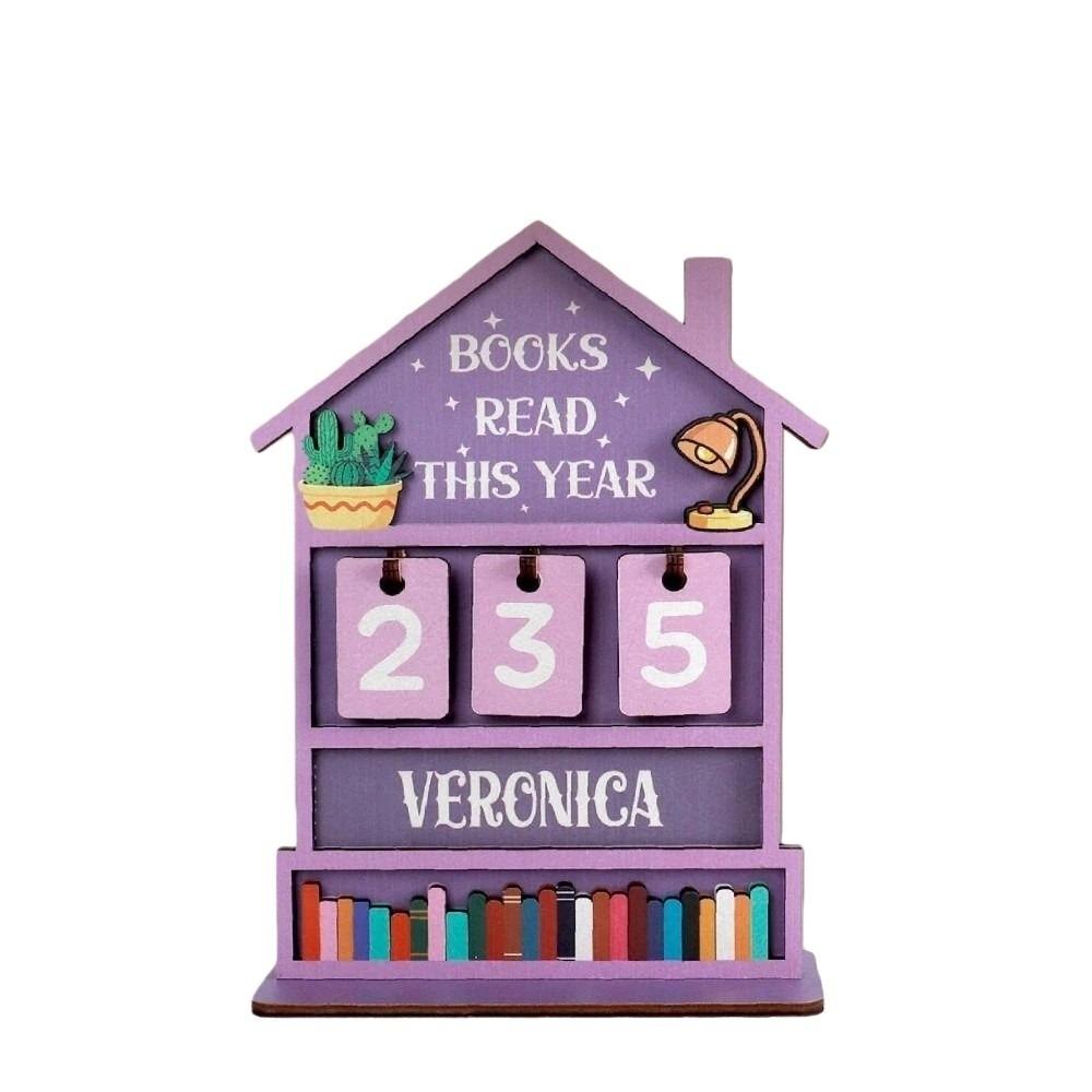 Wooden Reading Challenge Tracker Read This Year Handmade Reading Tracker Hanging Signage House Design Eco-Friendly