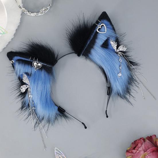 Плюшевый декор кошачьих ушей, повязка на голову для косплея, металлическая подвеска с кисточкой, обруч для волос ручной работы, гибкая проволока для любителей аниме, аксессуары для вечеринок