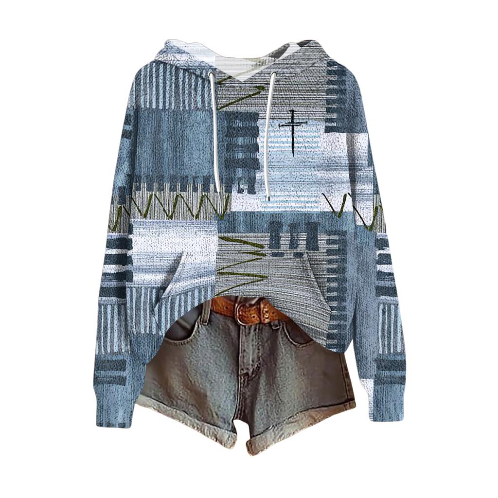 Women's Fashion Casual Long Sleeve Solid Color Hooded Sweatshirt Tops