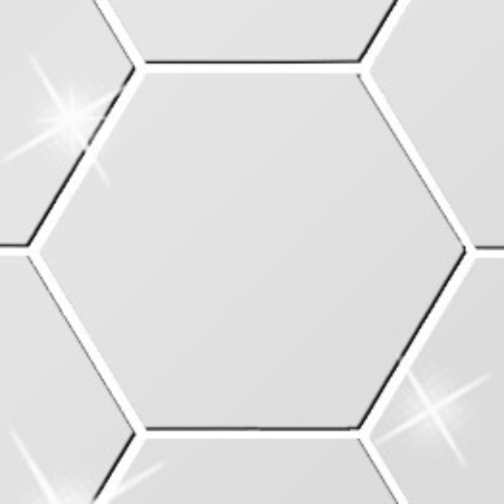 12pcs 3.15×2.76×1.57in Hexagon Mirror Wall Sticker Acrylic Self-adhesive Mirror Tile Office