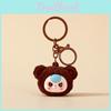 Cute Baby Three Cartoon Pile Coating Panda Head Pendant Keychain For Kids And Friends