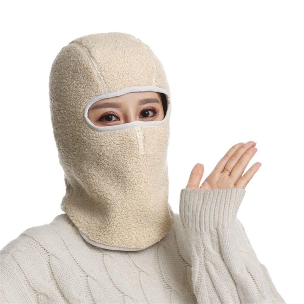 Neck Protection Face Mask Thickened Beanies Breathable Balaclava Cap  Ladies